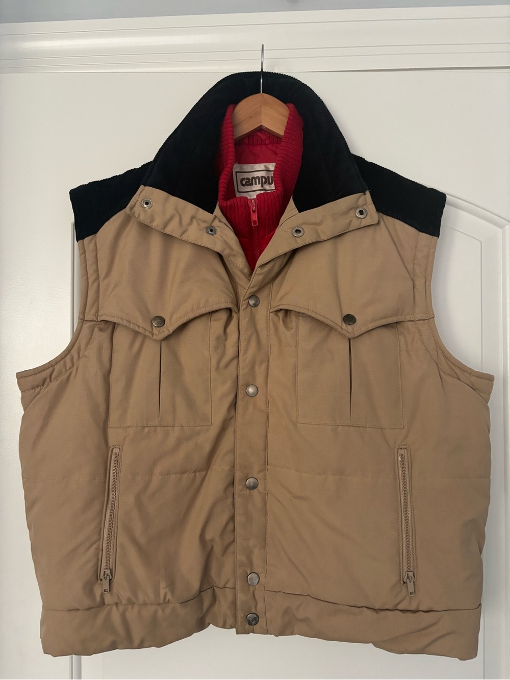 Vintage 70s/80s Campus "Rugged Country" Convertible Puffer Vest - Men's XL